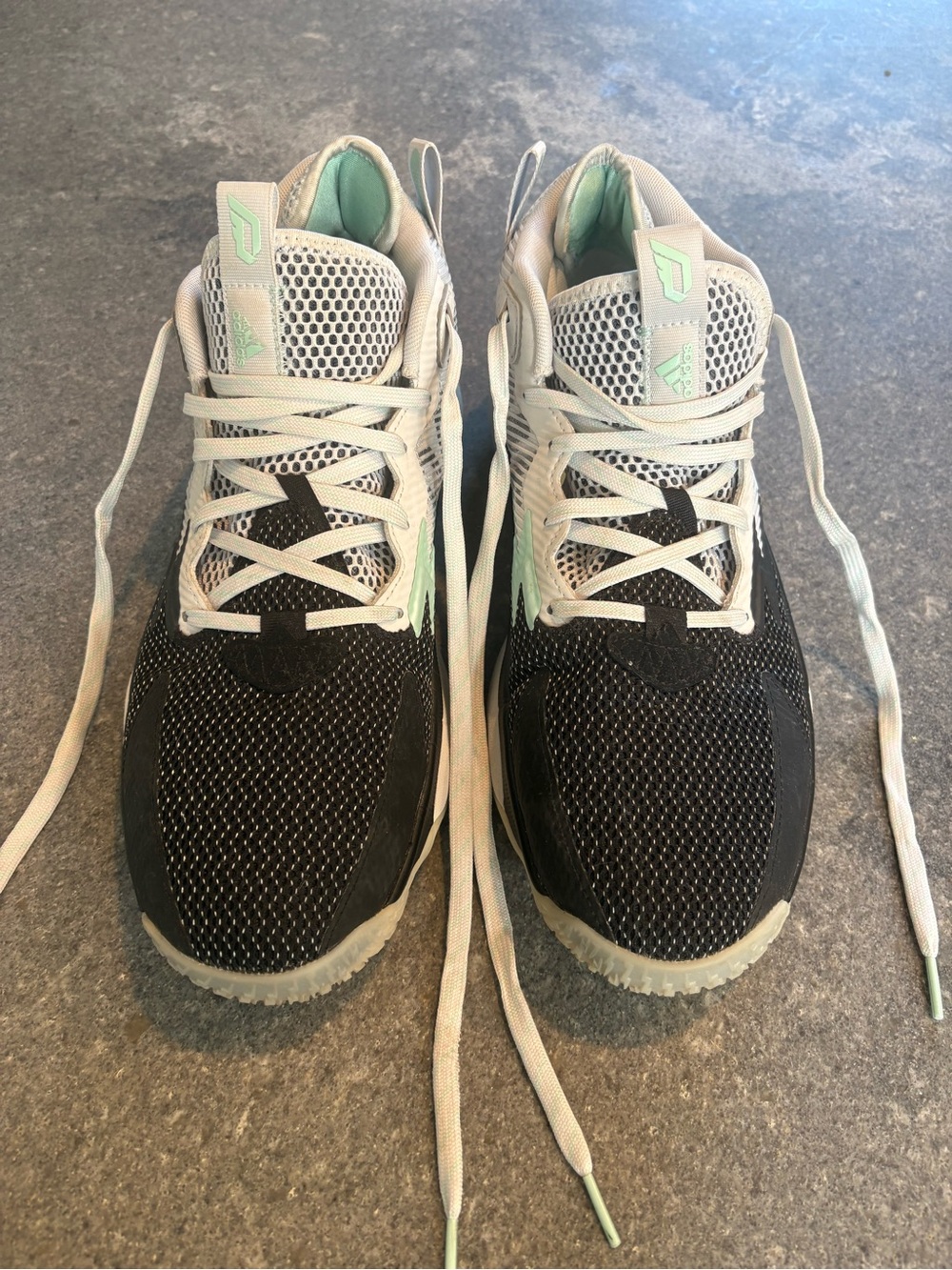 adidas Dame 8 Black and Mint Green Men’s Athletic Sneakers